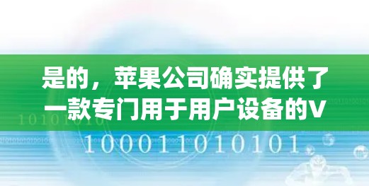 是的,苹果公司确实提供了一款专门用于用户设备的VPN服务,名为 AppleVPN。以下是关于AppleVPN的一些关键信息